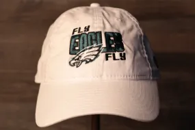 Eagles White Dad Hat | Philadelphia Eagles Fly Eagles Fly White Baseball Cap