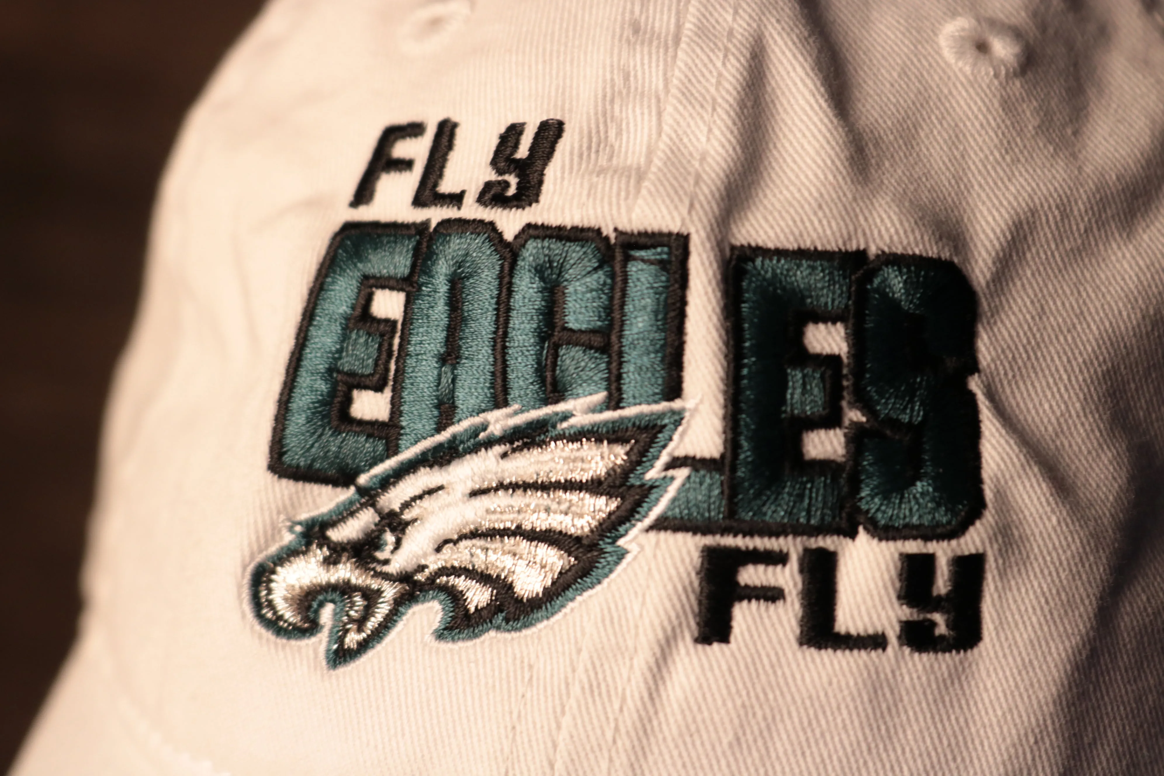 Eagles White Dad Hat | Philadelphia Eagles Fly Eagles Fly White Baseball Cap