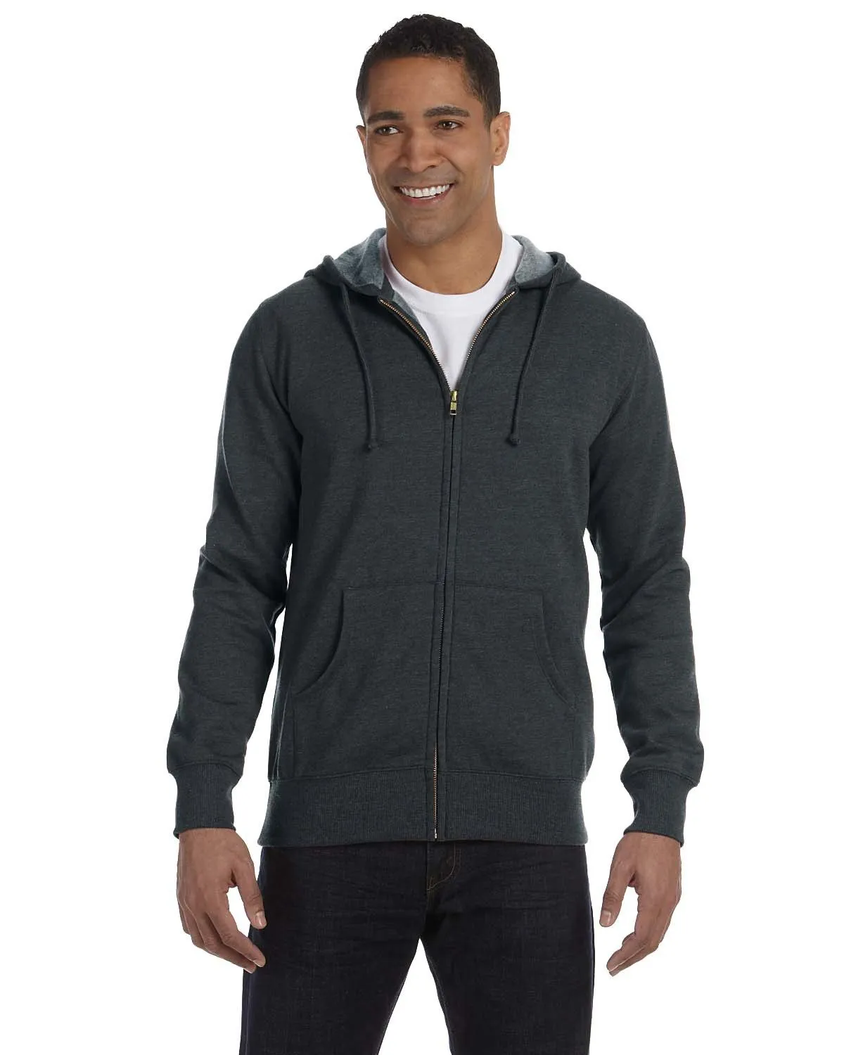 econscious 7 oz. Organic/Recycled Heathered Full-Zip Hood