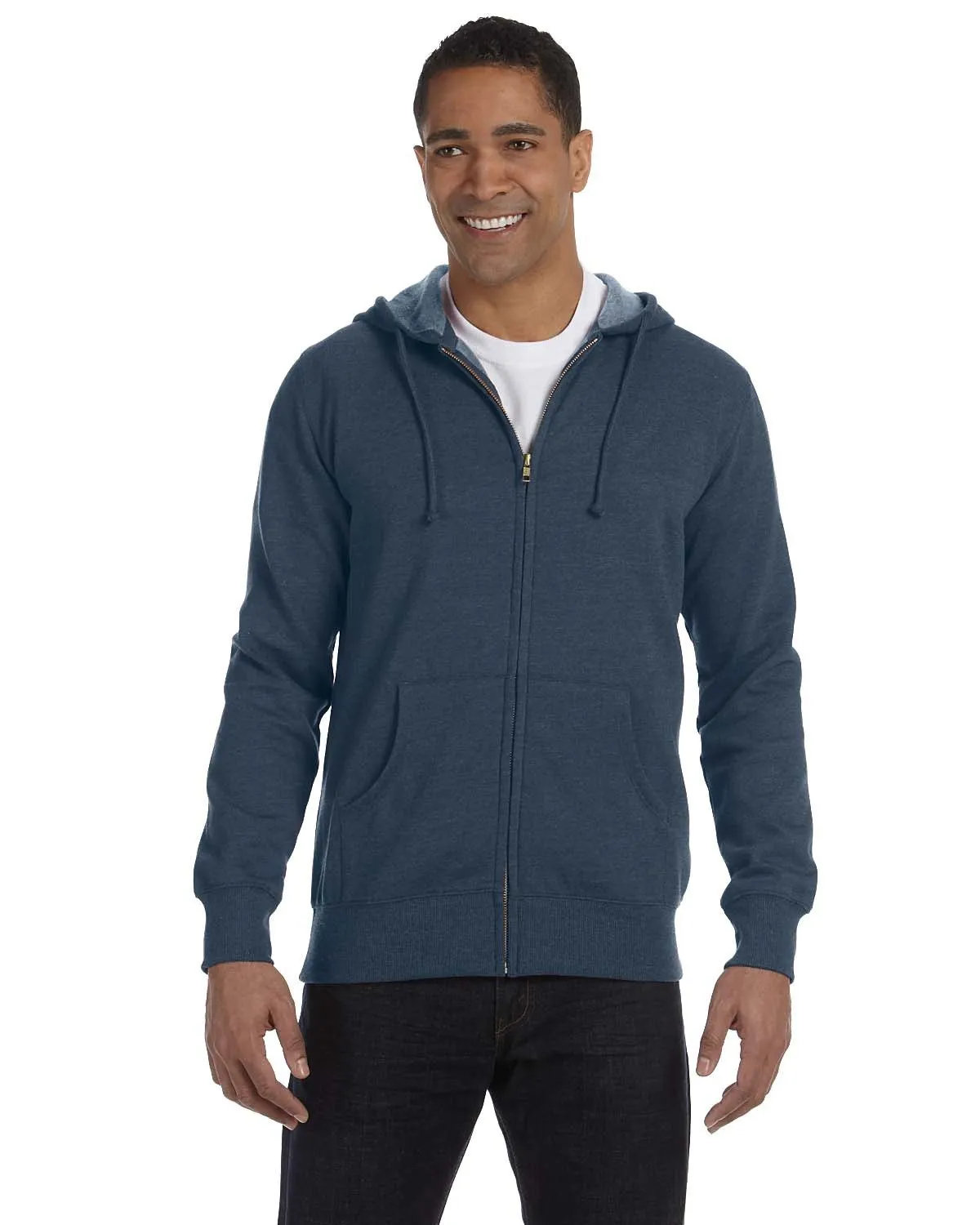 econscious 7 oz. Organic/Recycled Heathered Full-Zip Hood