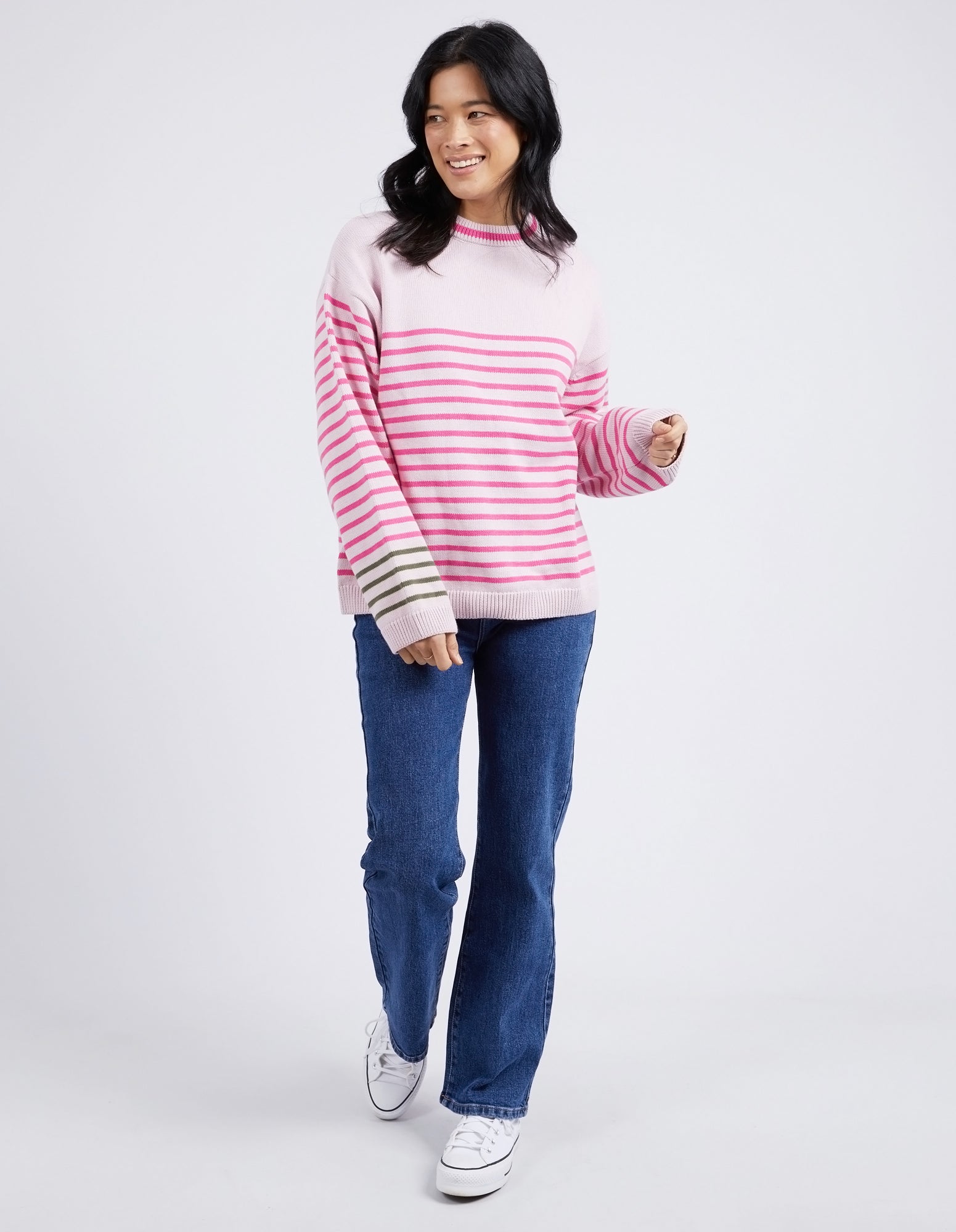 Elm Penny Stripe Knit - Powder Pink/ Shocking Pink Stripe