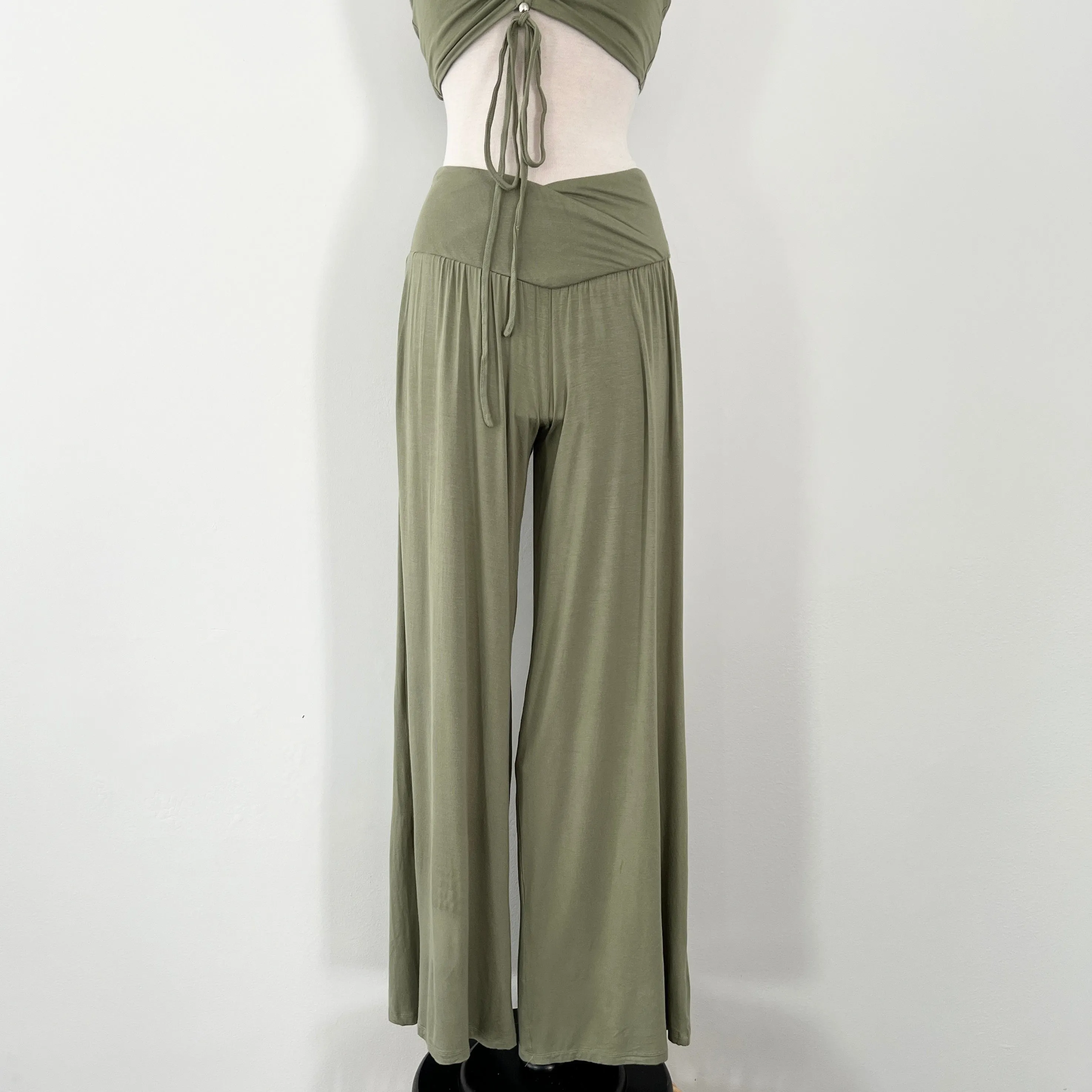 Fallon Wide Leg Pants - Olive