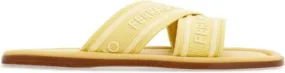 Ferragamo logo-print slip-on style slides Yellow