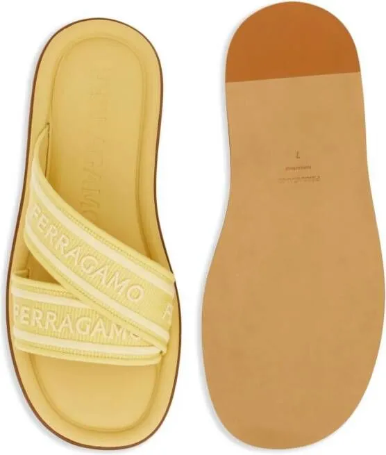 Ferragamo logo-print slip-on style slides Yellow