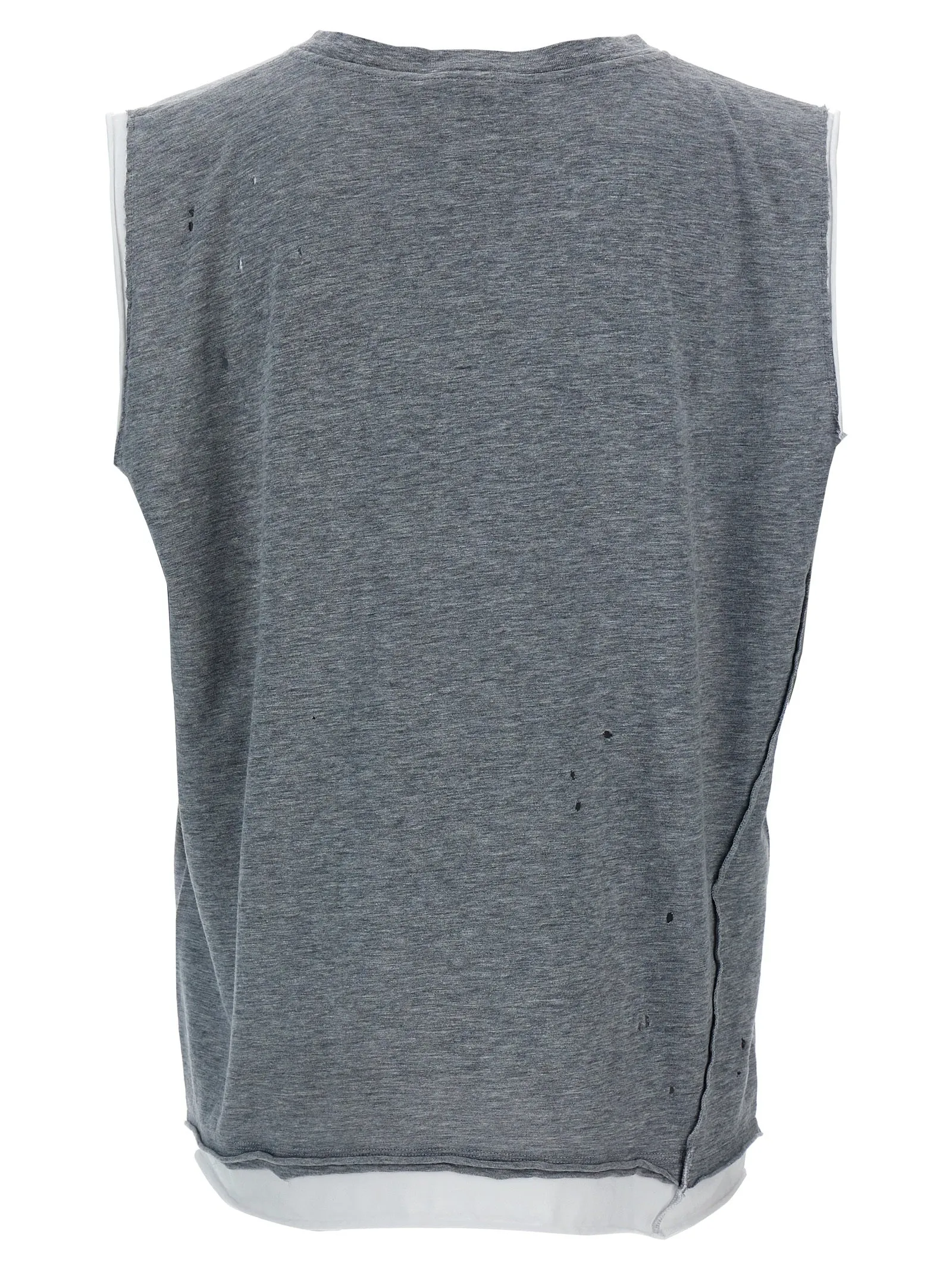 Flocked Logo Tank Top Tops Gray