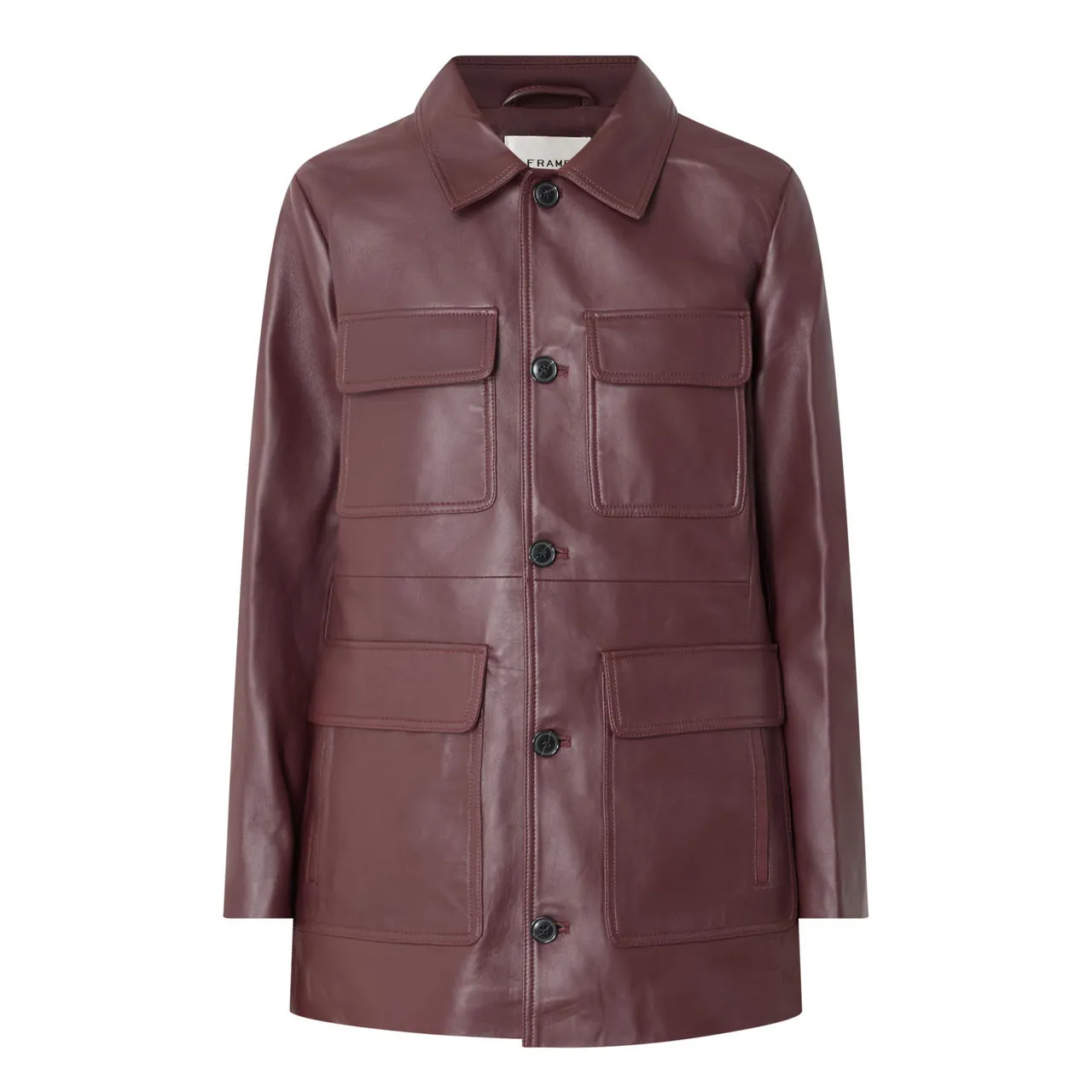 FRAME Safari Leather Jacket - Wine