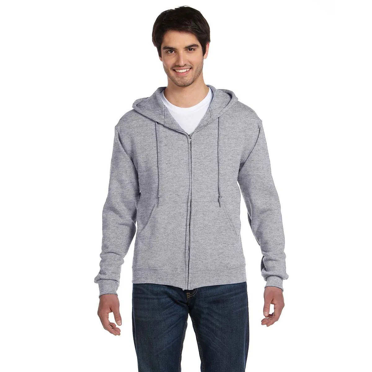 Fruit of the Loom Men's Athletic Heather 12 oz. Supercotton Full-Zip Hood