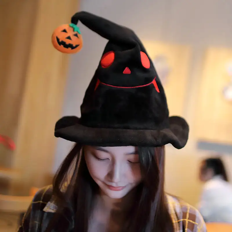 Funny Halloween Pumpkin and Witch Hat