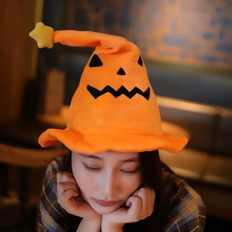 Funny Halloween Pumpkin and Witch Hat