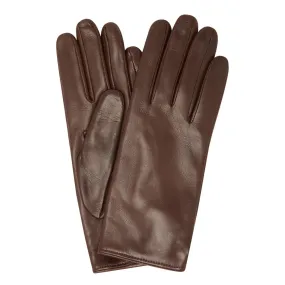 GALA GLOVES Nappa Leather Cashmere Wool Lined Gloves - Chestnut