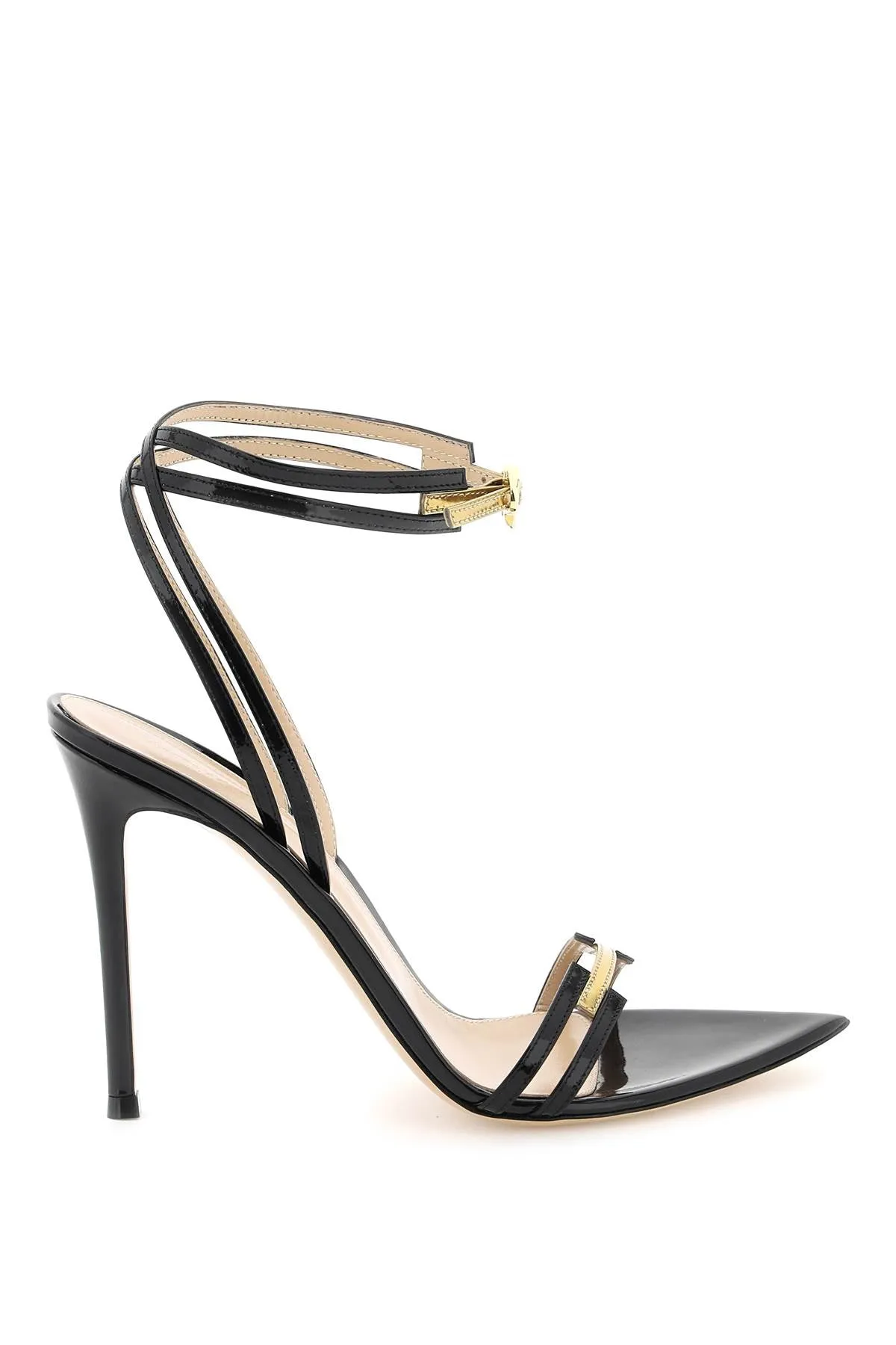 Gianvito Rossi Patent Leather Sandals   Black