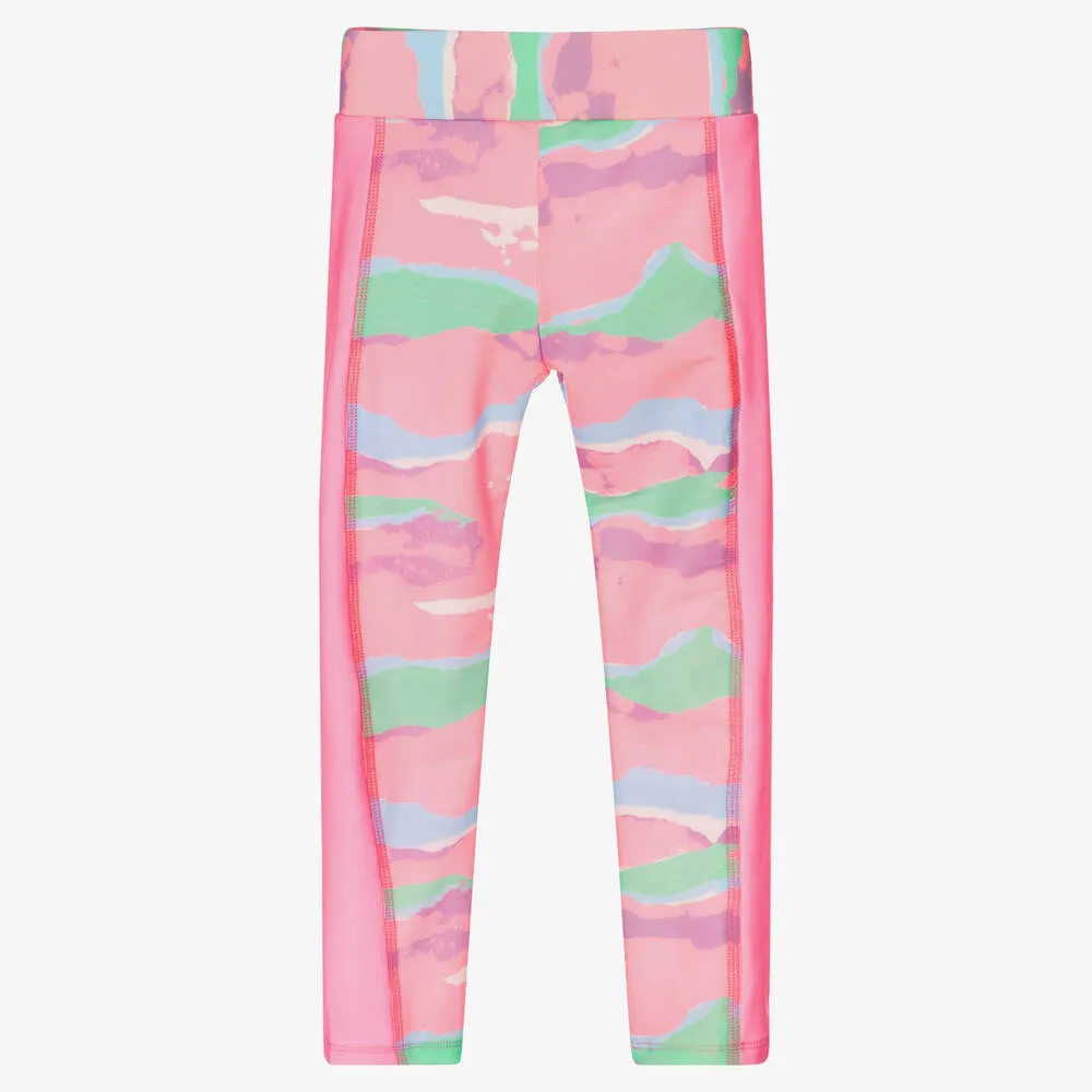 Girls Pink Jersey Leggings