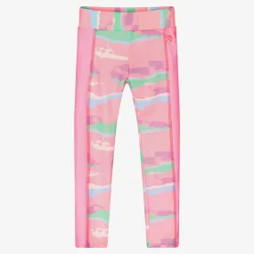 Girls Pink Jersey Leggings