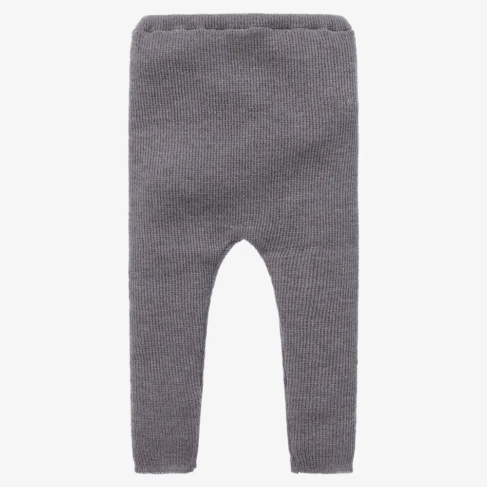 Grey Knitted Wool Leggings