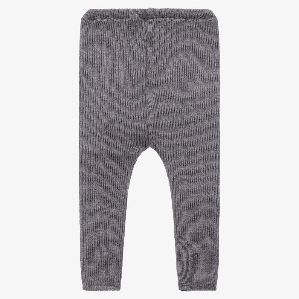 Grey Knitted Wool Leggings