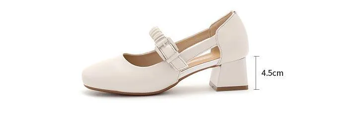 GX359 Women's Casual Shoes: Leather Sandals with Thick Heeled