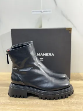 HALMANERA Biker Donna Rama Pelle Nera Extra Light Casual Handmade Boot