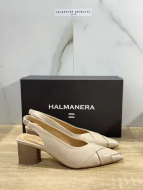 Halmanera Sandalo Donna Sling Back Dani In Pelle Lino Luxury Shoes 38