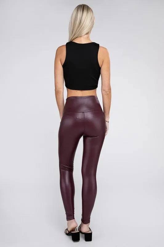 High Rise Faux Leather Leggings