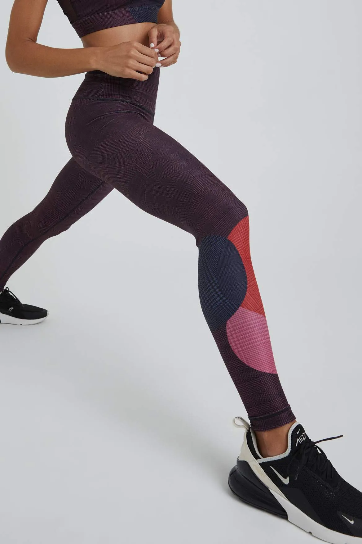 High Waist Leggings Burgundy Topsy Turvy