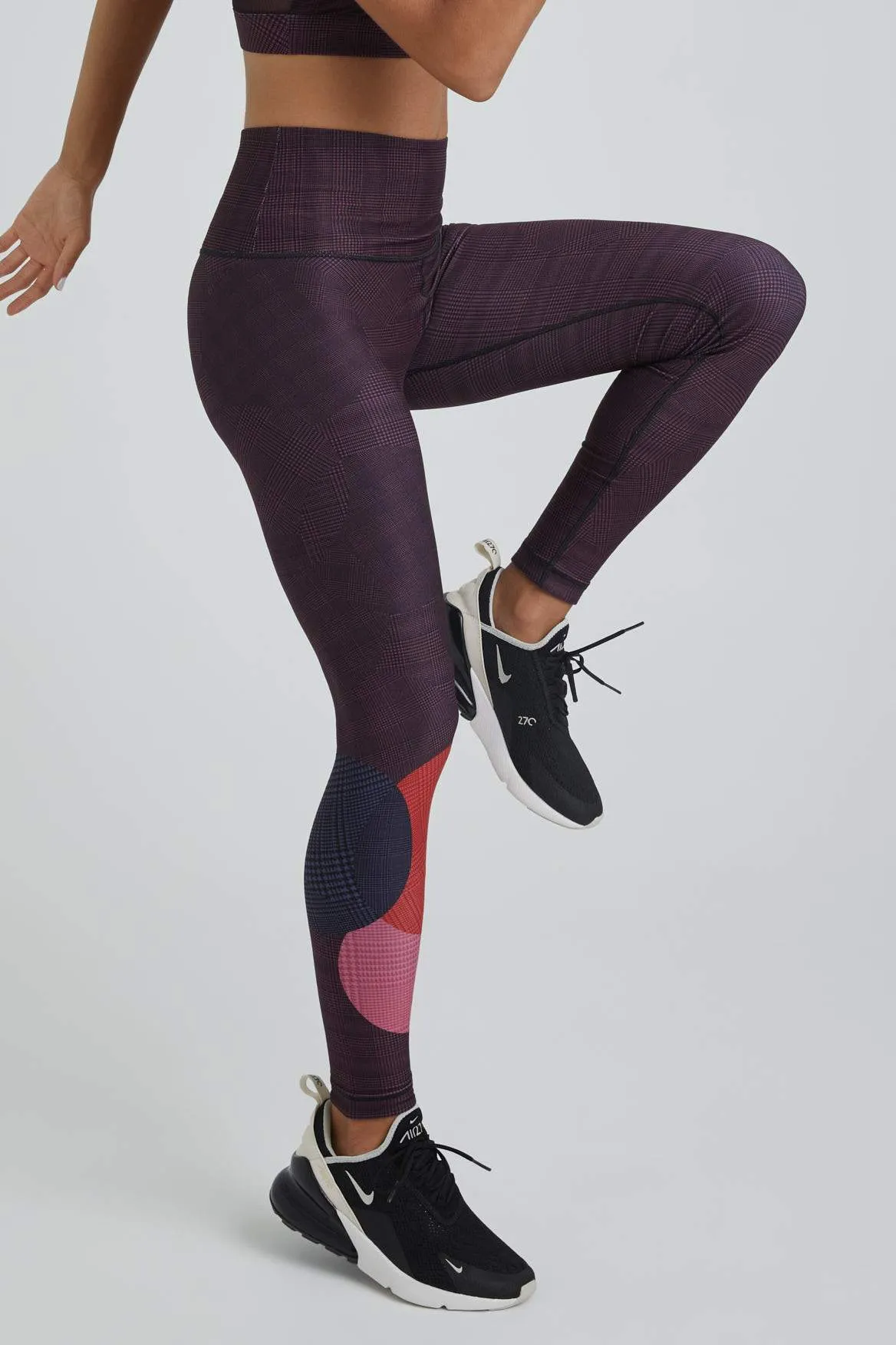 High Waist Leggings Burgundy Topsy Turvy