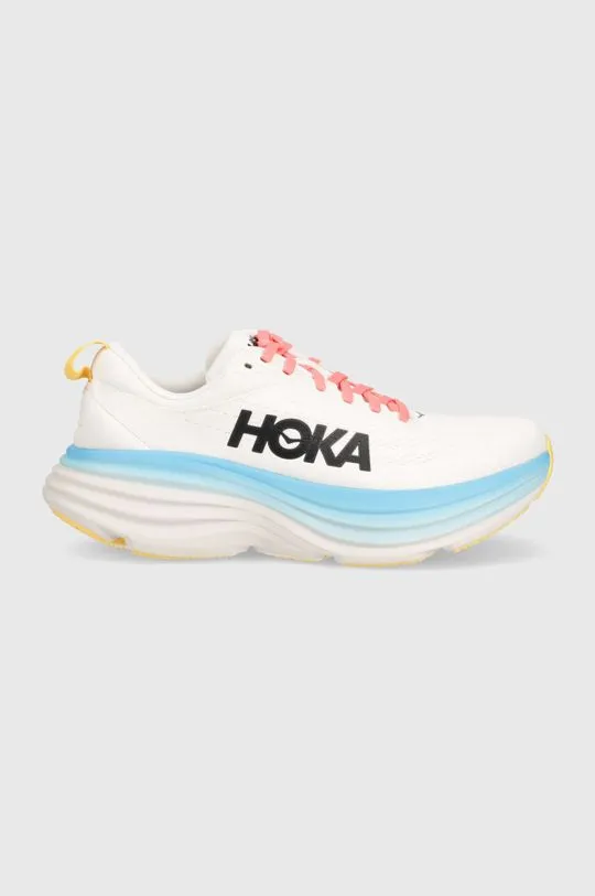 Hoka One One running shoes Bondi 8 beige color