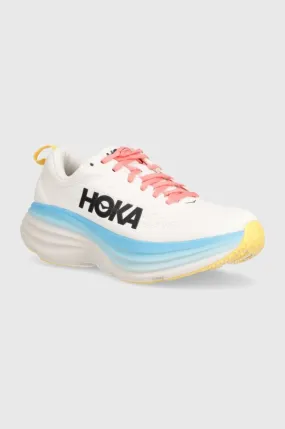 Hoka One One running shoes Bondi 8 beige color