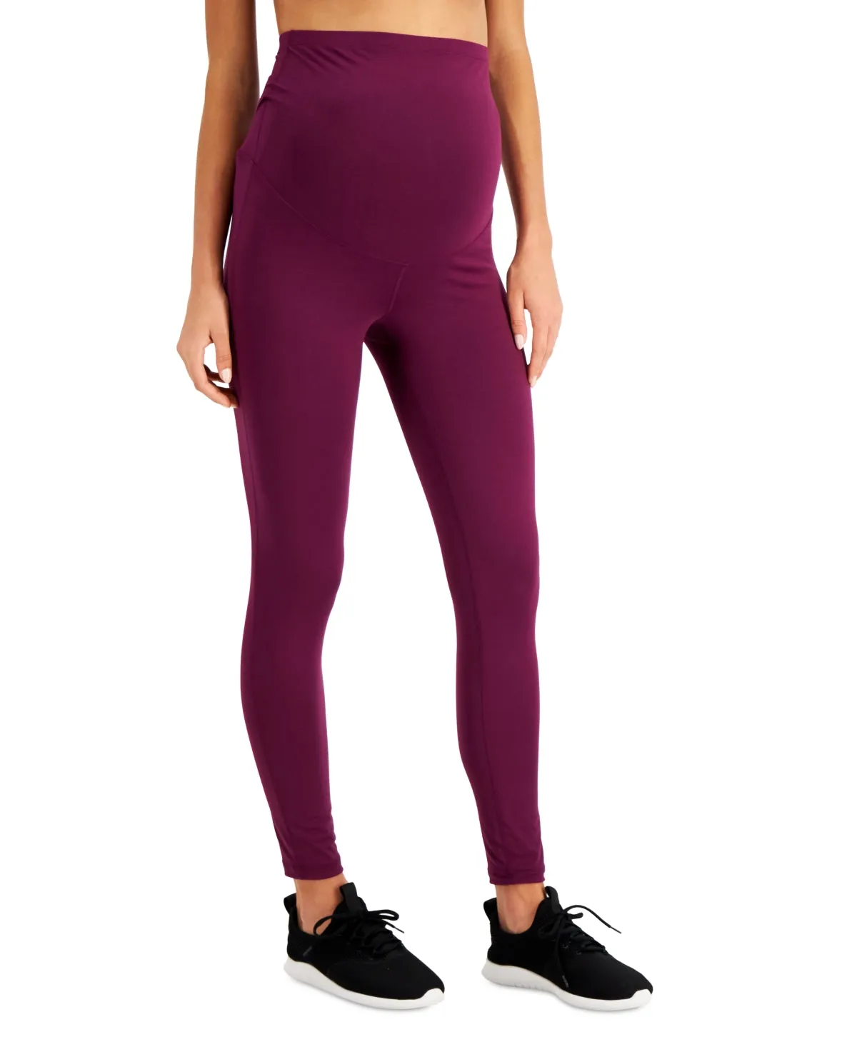 Id Ideology Women's Maternity Leggings Purple Size Large