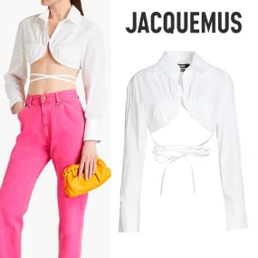 JACQUEMUS  |Casual Style Long Sleeves Plain Cotton Cropped Tops