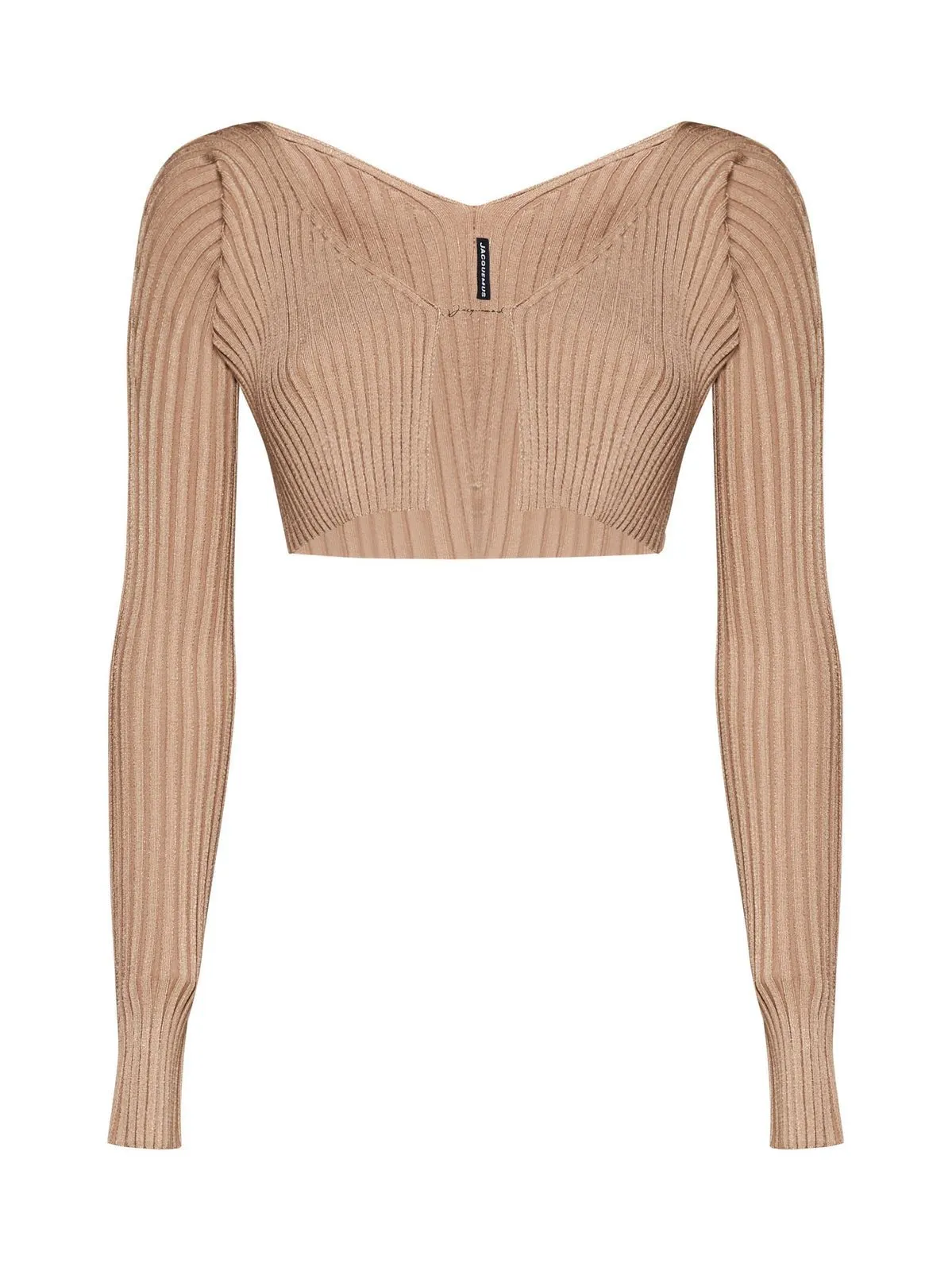 JACQUEMUS  |Long Sleeves Plain Logo Cropped Tops Cardigans