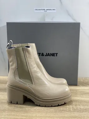 Janet & Janet Tronchetto Donna Giulia Pelle Cammello Casual Boot Donna