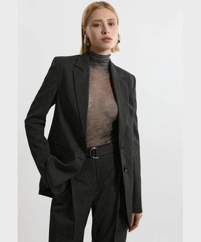 Karen Millen Pinstripe Tailored Single Breasted Jacket