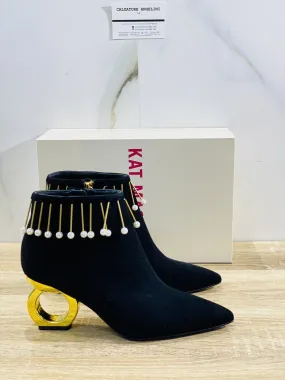 Kat Maconie stivaletto donna Manon Black suede luxury boot woman 36