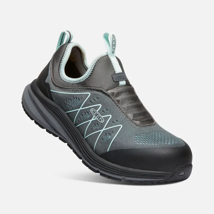 Keen Utility Womens Vista Energy Shift Slip On Carbon Toe Work Shoe- Grey/Blue