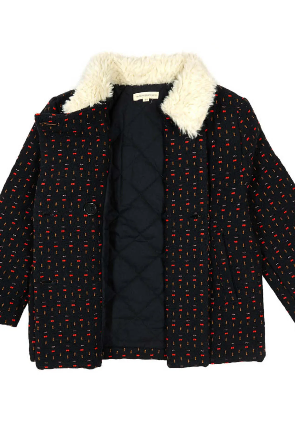 Kids Hundred Pieces Jacquard Coat - Navy