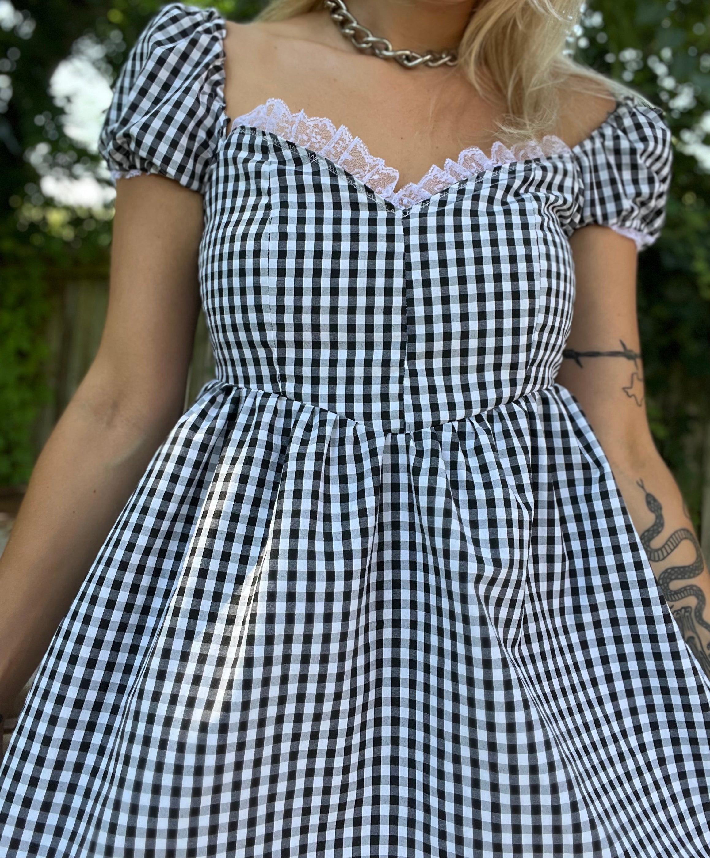 Kitty Gingham Babydoll Dress