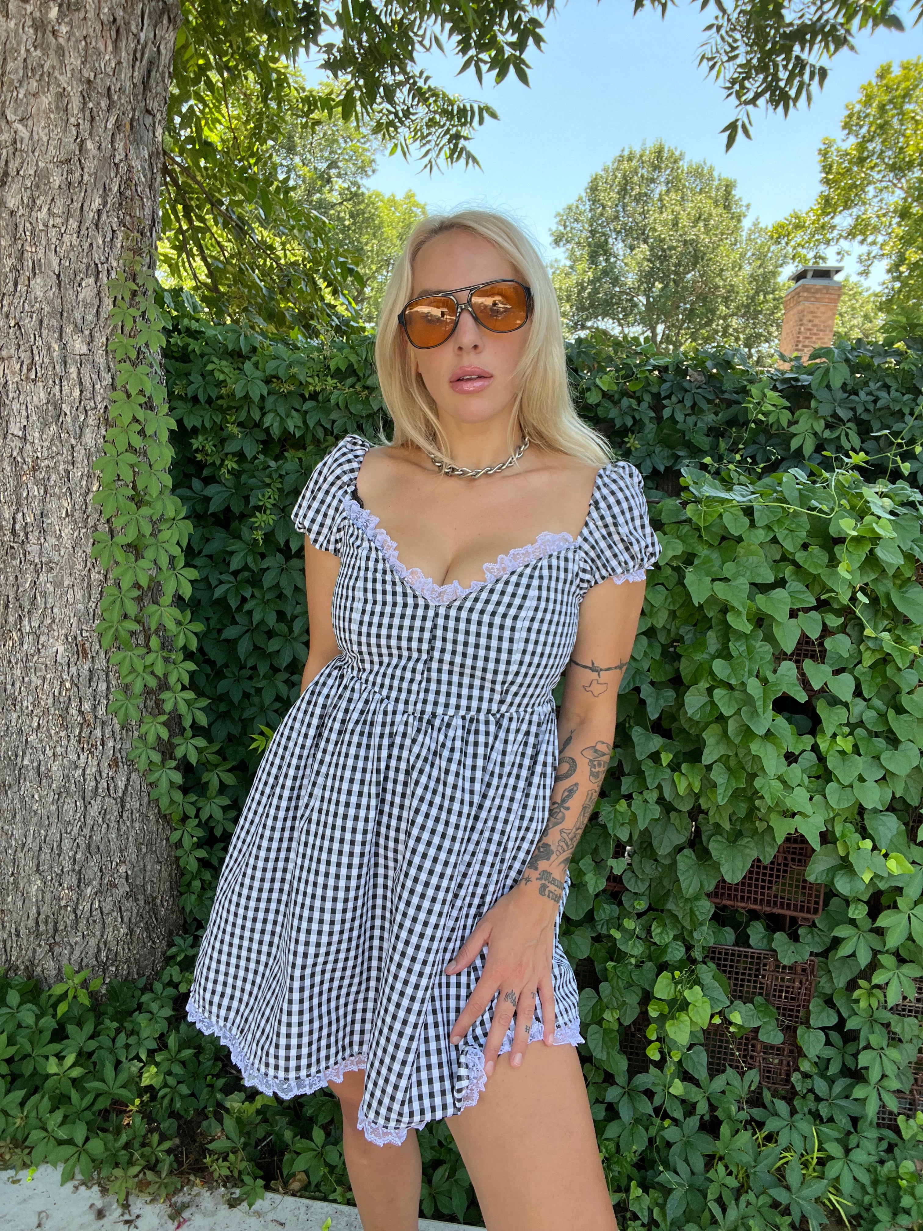 Kitty Gingham Babydoll Dress