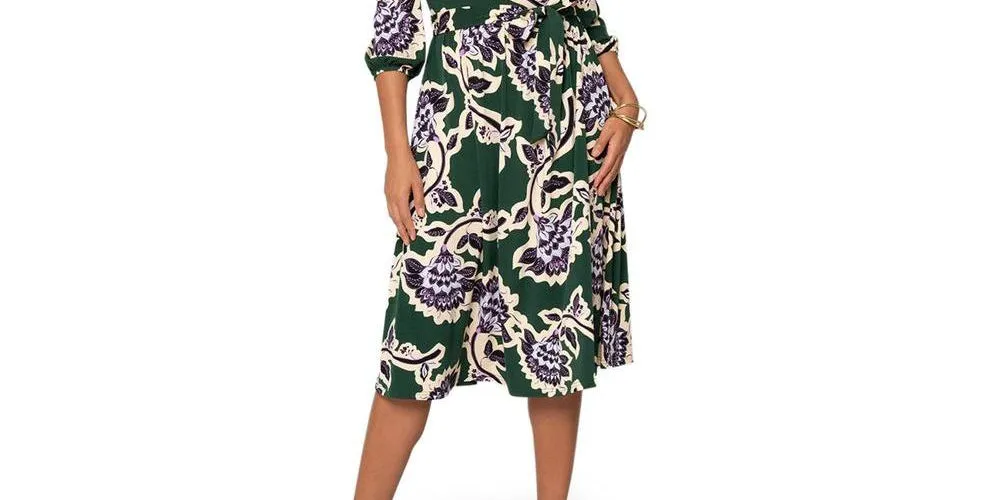 Leota Women's Iman Dress Green Size Large