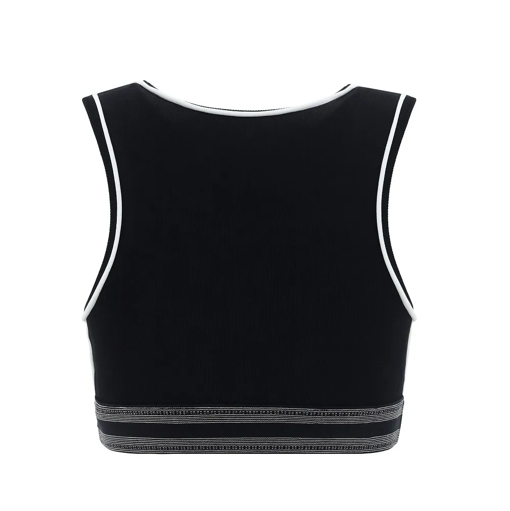 LOEWE  |U-Neck Logo Cropped Tops Tanks & Camisoles