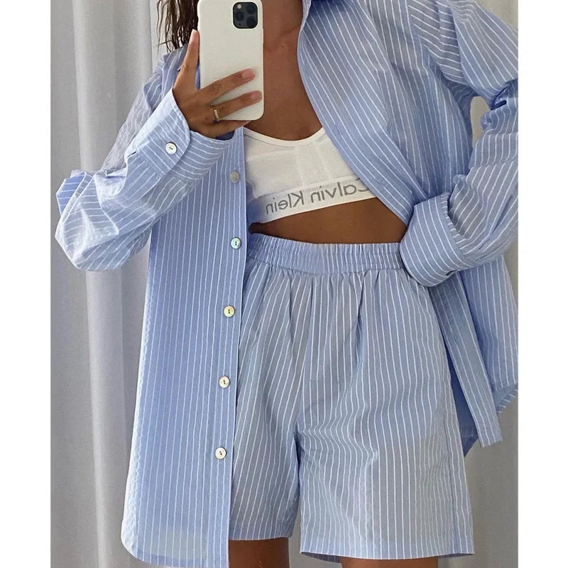 Loung Wear Women's Home Clothes Stripe Long Sleeve