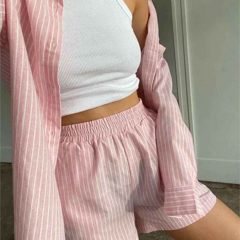 Loung Wear Women's Home Clothes Stripe Long Sleeve