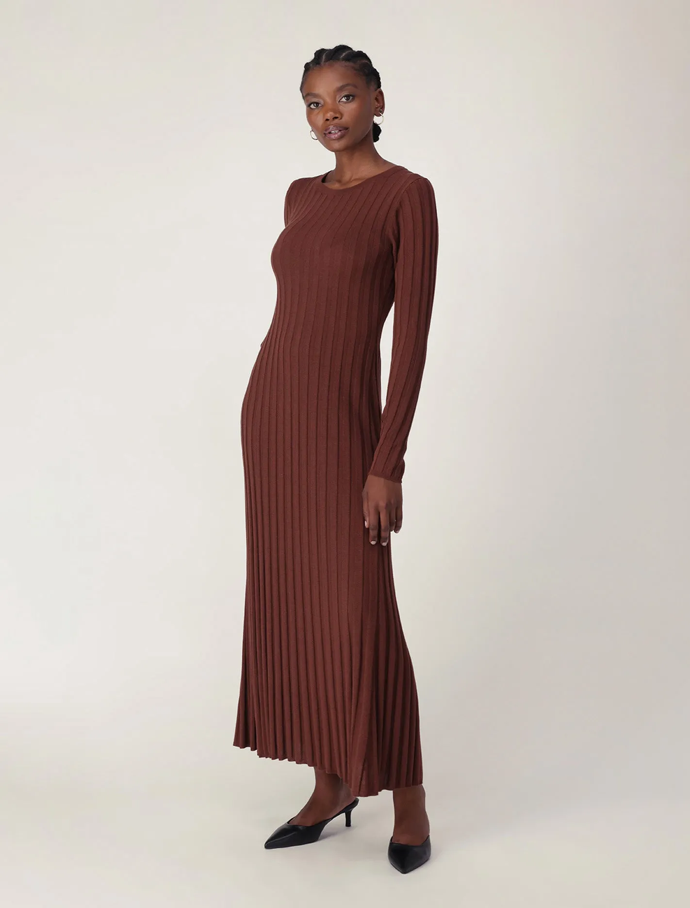 Lyla Crew Neck Detail Knit Dress