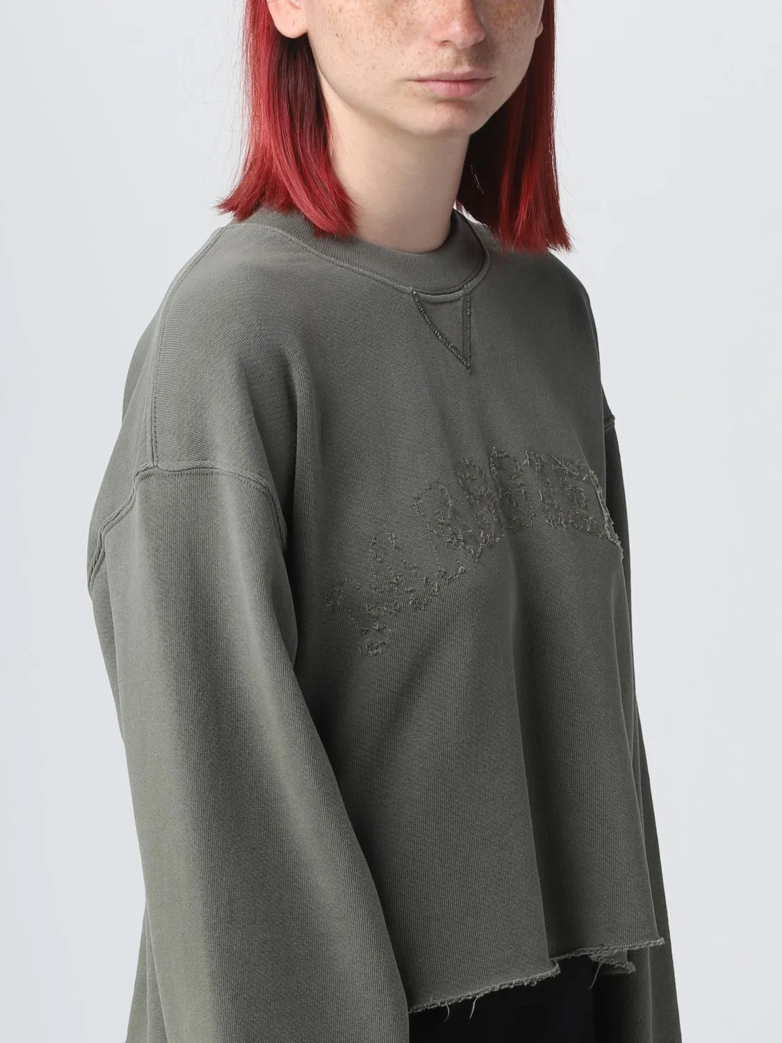 Maison Margiela  |Long Sleeves Plain Logo Cropped Tops Hoodies & Sweatshirts