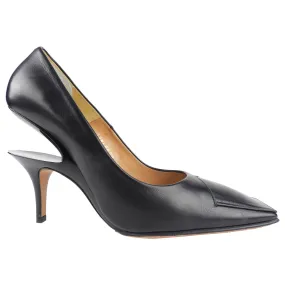 Maison Martin Margiela Black Leather Split Heel Square Toe Pumps - 41