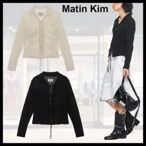 Matin Kim  |Casual Style Cotton Elegant Style Cropped Tops