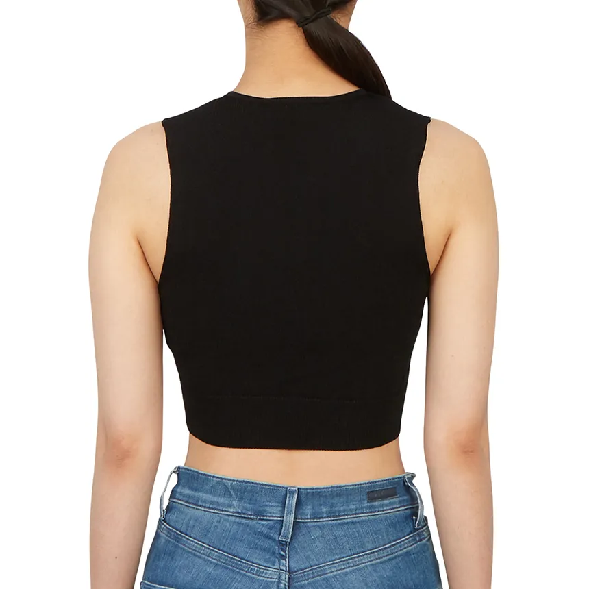 MaxMara  |Nylon V-Neck Plain Cropped Tops Tanks & Camisoles