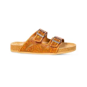 Myra Women's Tooled Double Strap Sandals