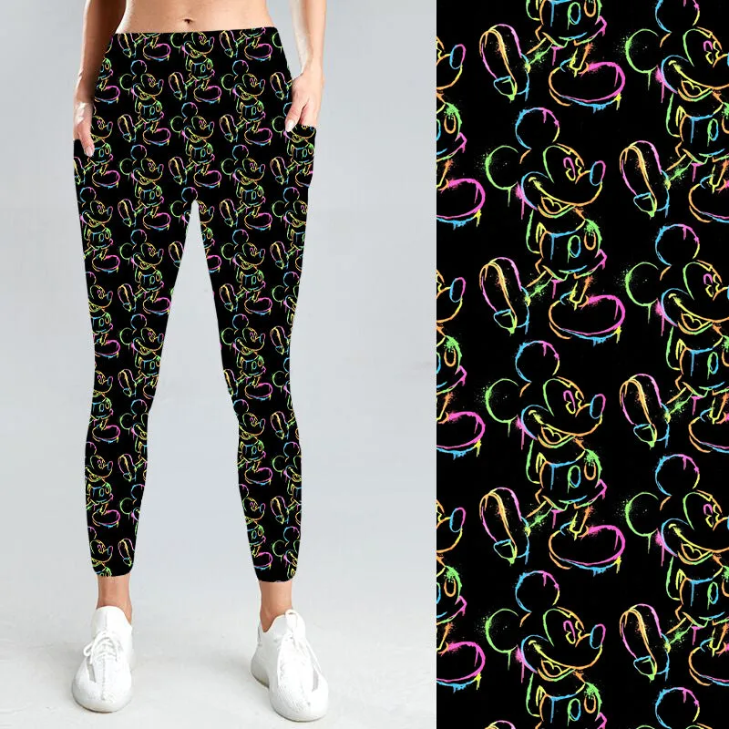 Neon Mouse with Side Pocket Leggings