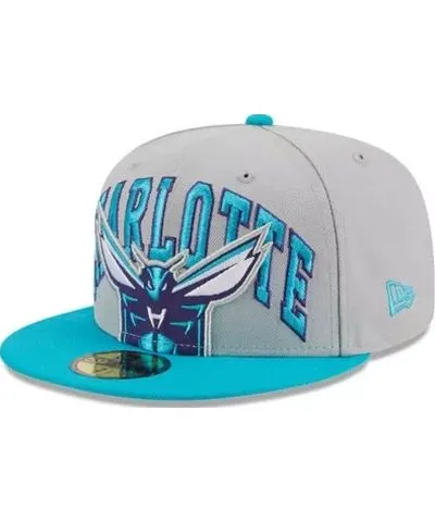 New Era Men's NBA Gray/Teal Charlotte Hornets Tip-Off Two-Tone 59FIFTY Fitted Hat