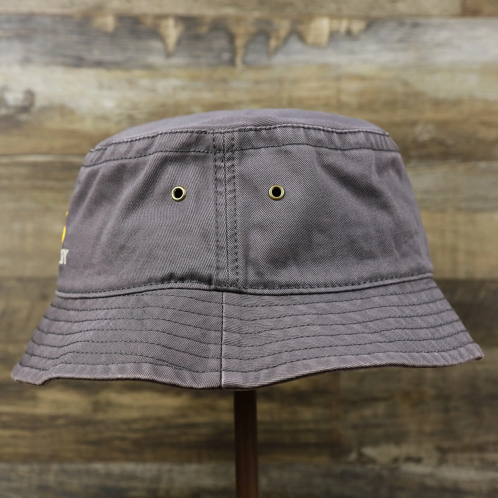 Ocean City New Jersey Gold Anchor Relaxed Twill Dark Grey Bucket Hat